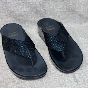 Fitflop Women's Blue Sparkle Sandals Size 7 #39400